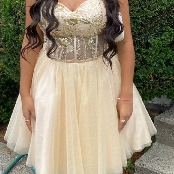 Dancing Queen Gold Prom Dress - Picture 1 of 4